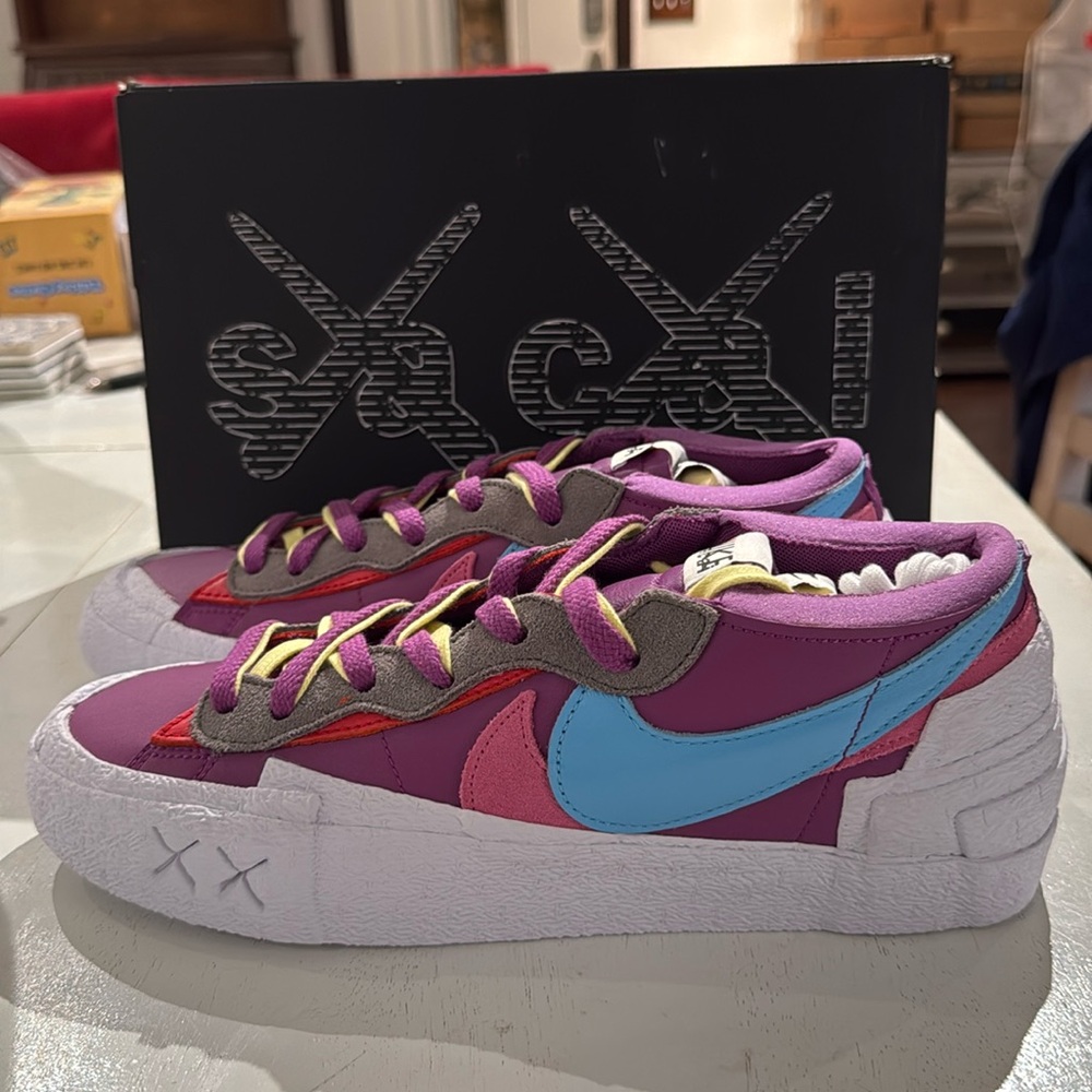 Nike Blazer Low Sacai KAWS Sneakers - Purple and White